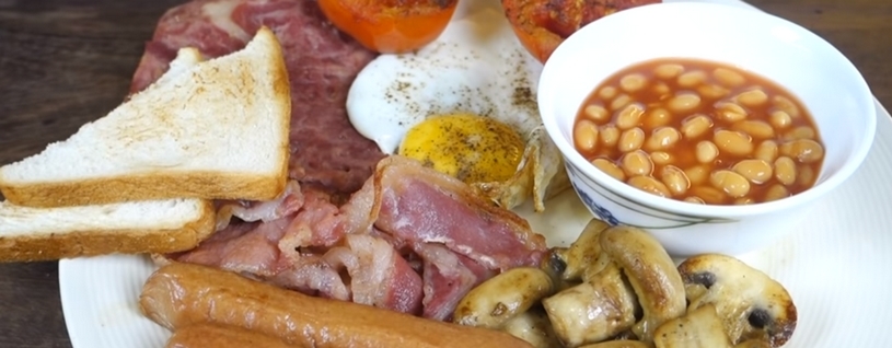 traditional English breakfast, warm ontbijten is zo gek nog niet