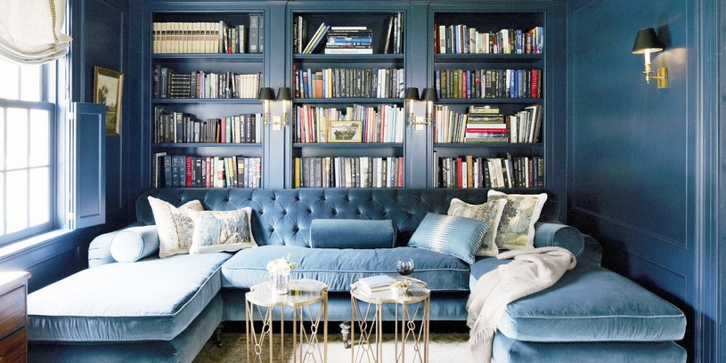 de kleur blauw in je woonkamer of werkkamer